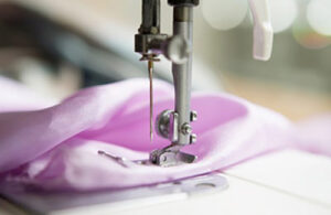 Fabric in a sewing machine